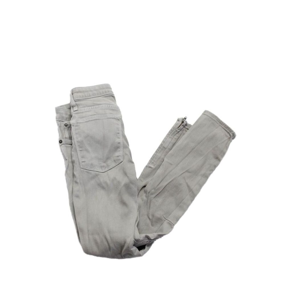 Helmut Womens Cotton Zipped Ankle Stitch Detailed Skinny Leg Jeans Gray Size 24